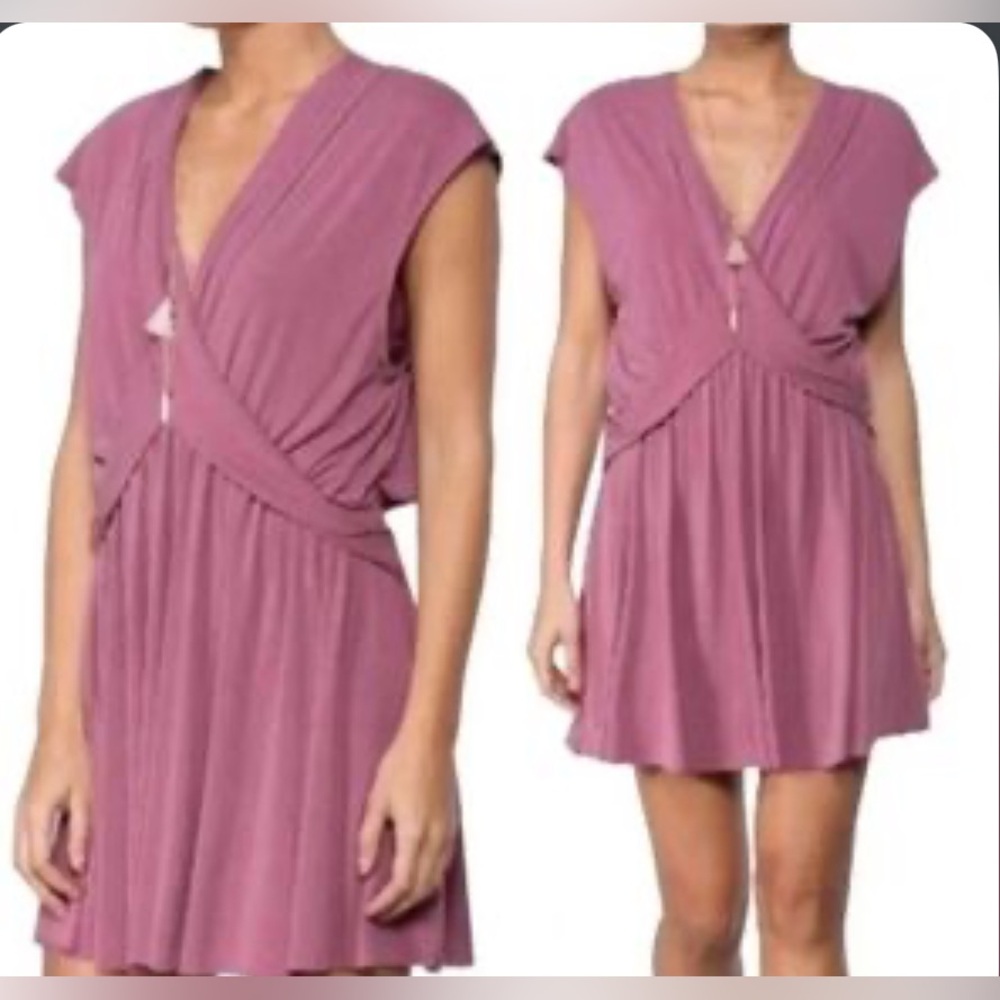 Elegant Mauve Wrap Dress Size S
